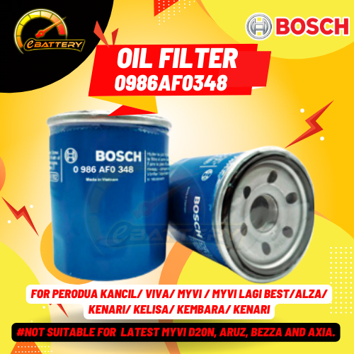 Bosch Oil Filter 0986AF0348 For PERODUA ALZA KELISA KENARI KEMBARA