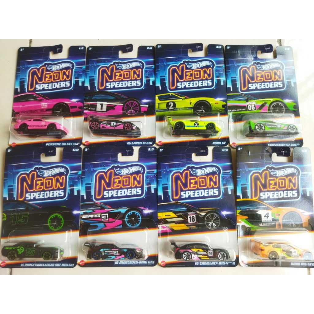 Hot Wheels Neon Speeders Porsche GT Mclaren F GTR Ford Gt