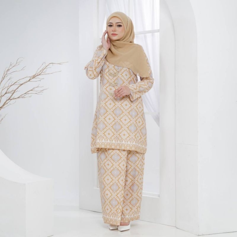 Nude New Kurung Riau Songket Batek Xs Xl Plus Size Sedondon