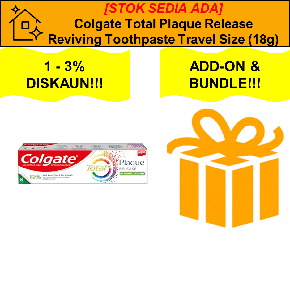 Colgate Total Plaque Release Reviving Cool Mint Toothpaste Travel Size