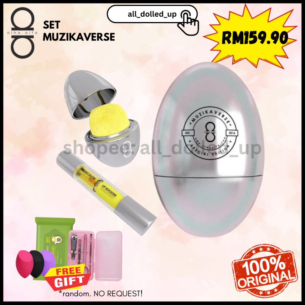 Alha Alfa Set Muzikaverse Collagen Serum Foundation Magic Glow Lip