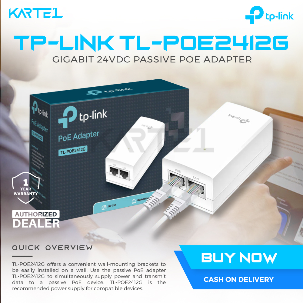 Tp Link Tl Poe G Gigabit Vdc Passive Poe Adapter Shopee Singapore