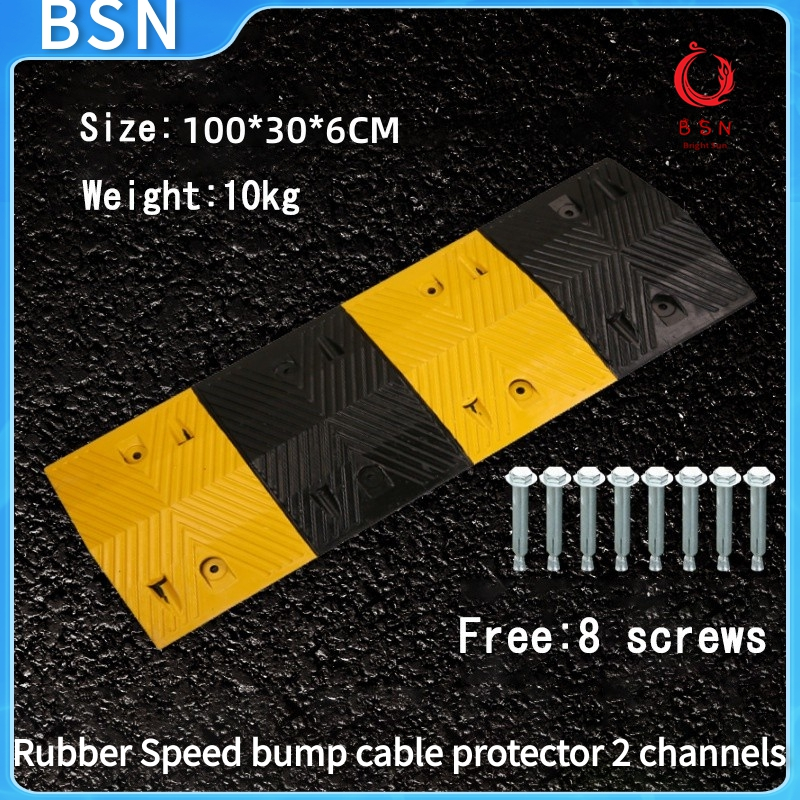 BNSHeavy Rubber Modular Humps Speed Bump Hump Cable Protecto Wide