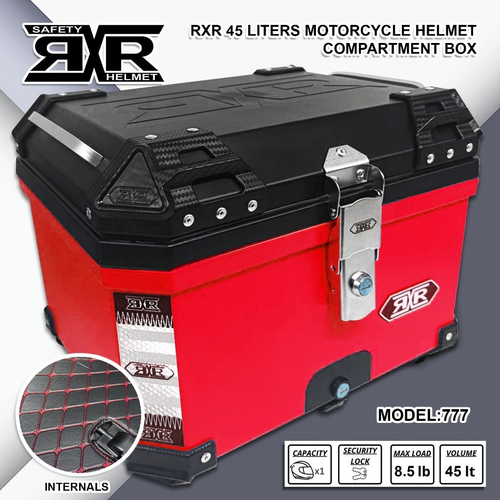 Rxr Hard Plastik Top Box L Motorcycle Compartment Box Helmet Box