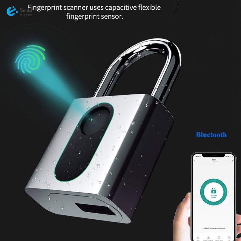 Bluetooth IP66 Waterproof USB Rechargeable Smart Keyless Fingerprint