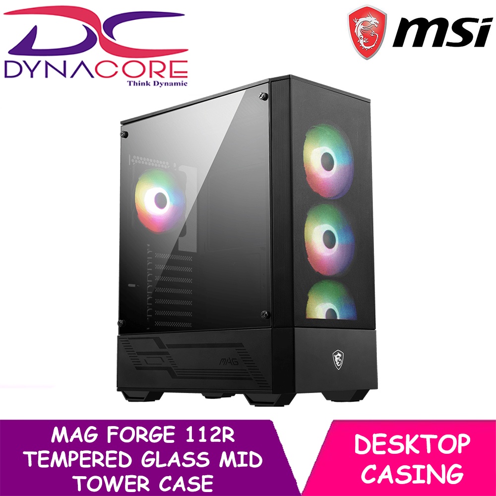 DYNACORE MSI MAG FORGE 112R Tempered Glass Mid Tower Case 1 YEAR