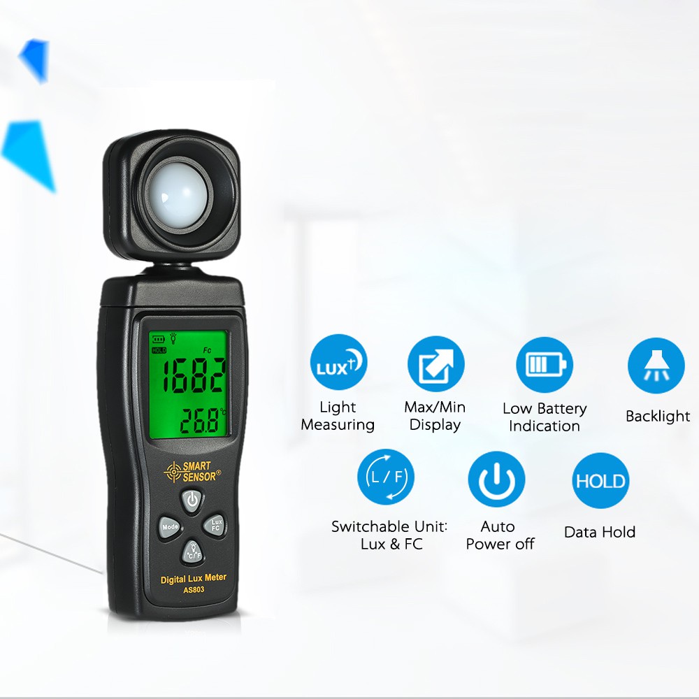 Mini Digital Lux Meter Lcd Display Handheld Light Illuminometer