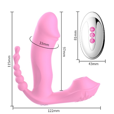 Double Tongue Cunnilingus Vibrator Telescopic Rotating Dildo Heating