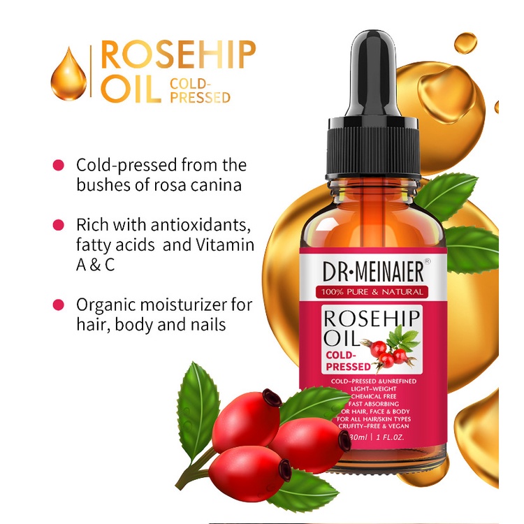 Cold Pressed Rosehip Oil Dr Meinaier Rose Hip Oil Pure Natural