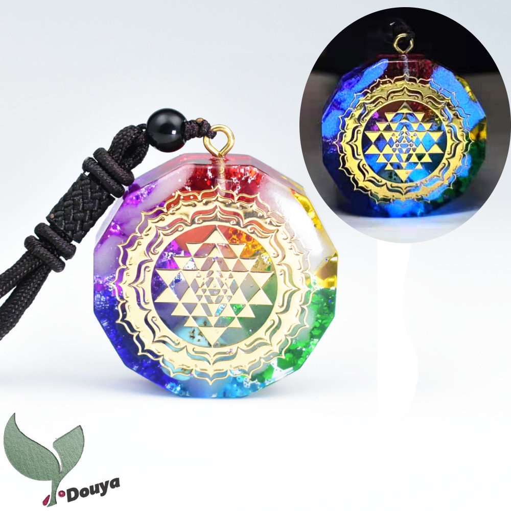 Luminous Glow In The Dark Orgonite Sri Yantra Sacred Geometry Chakra