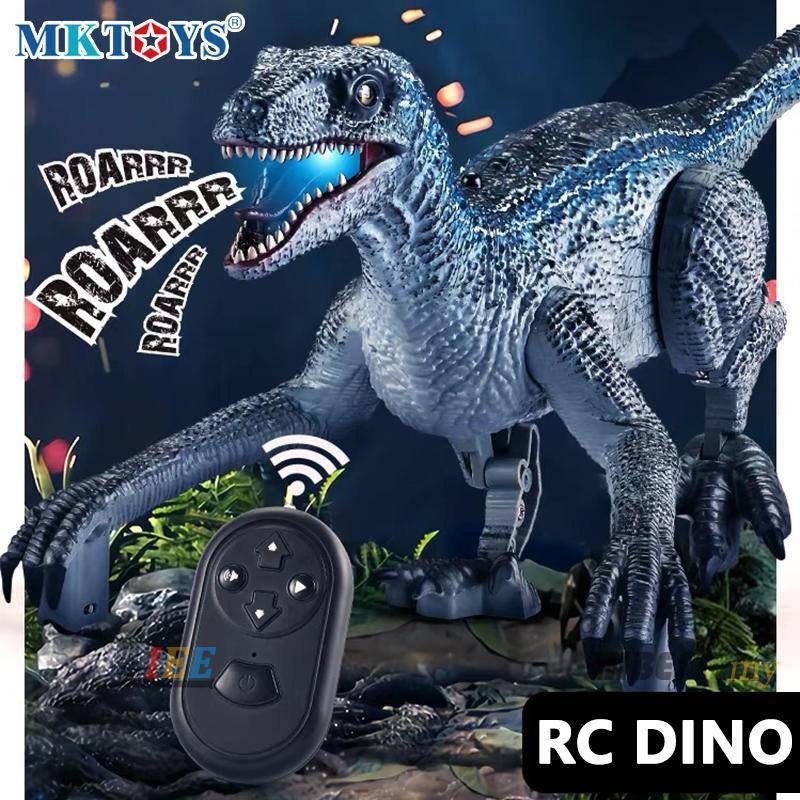 RC Jurassic Dinosaur World Velociraptor Blue Remote Control Dinosaur