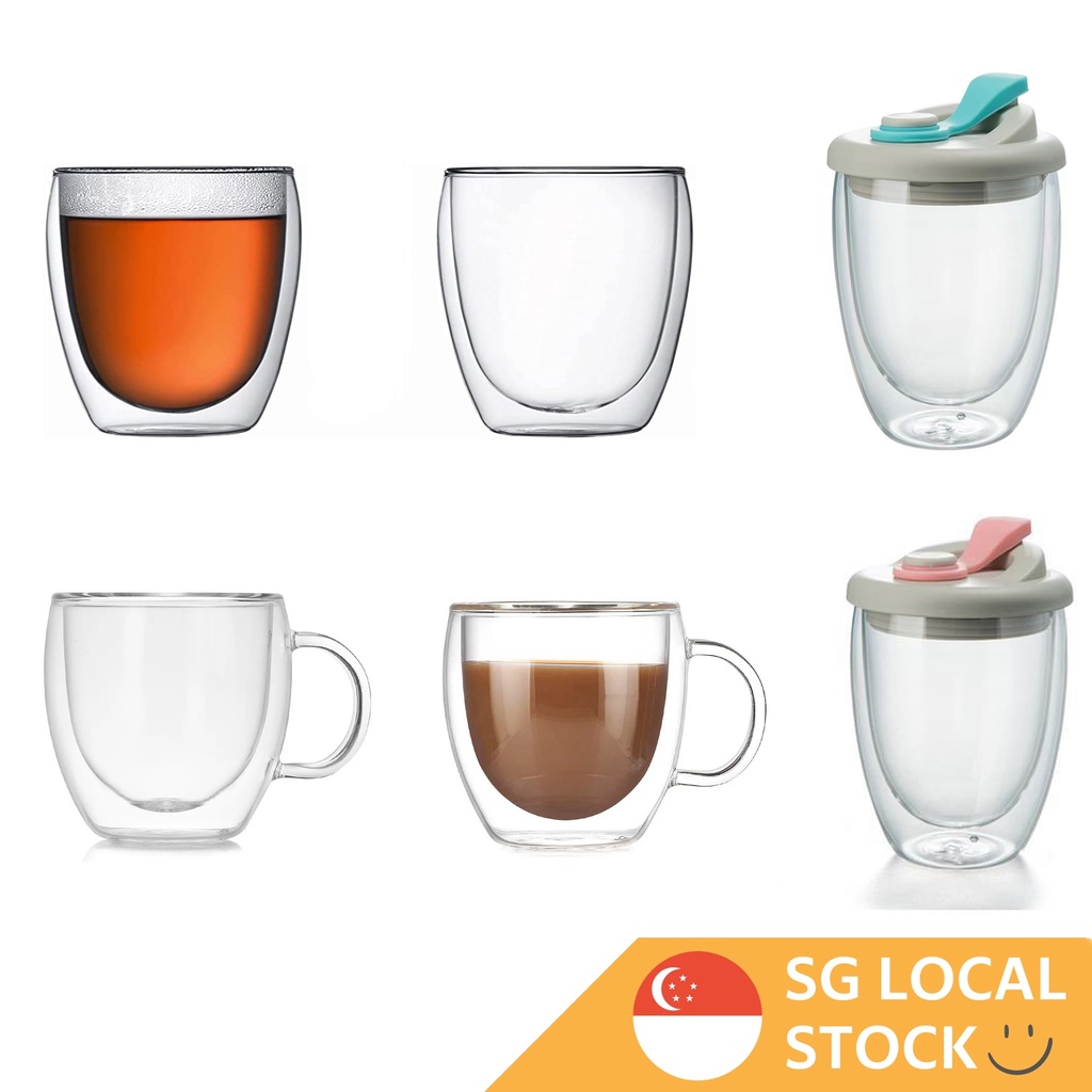 Double Wall Glass Cup Mug Double Walled Glass Coffee Cup 150ml 250ml