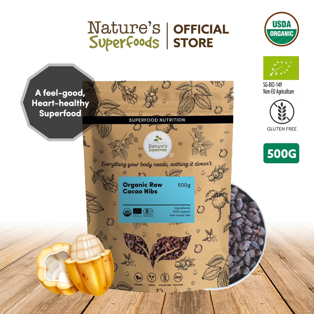 Nature S Superfoods Organic Raw Cacao Nibs 500g L Unsweetened L High In