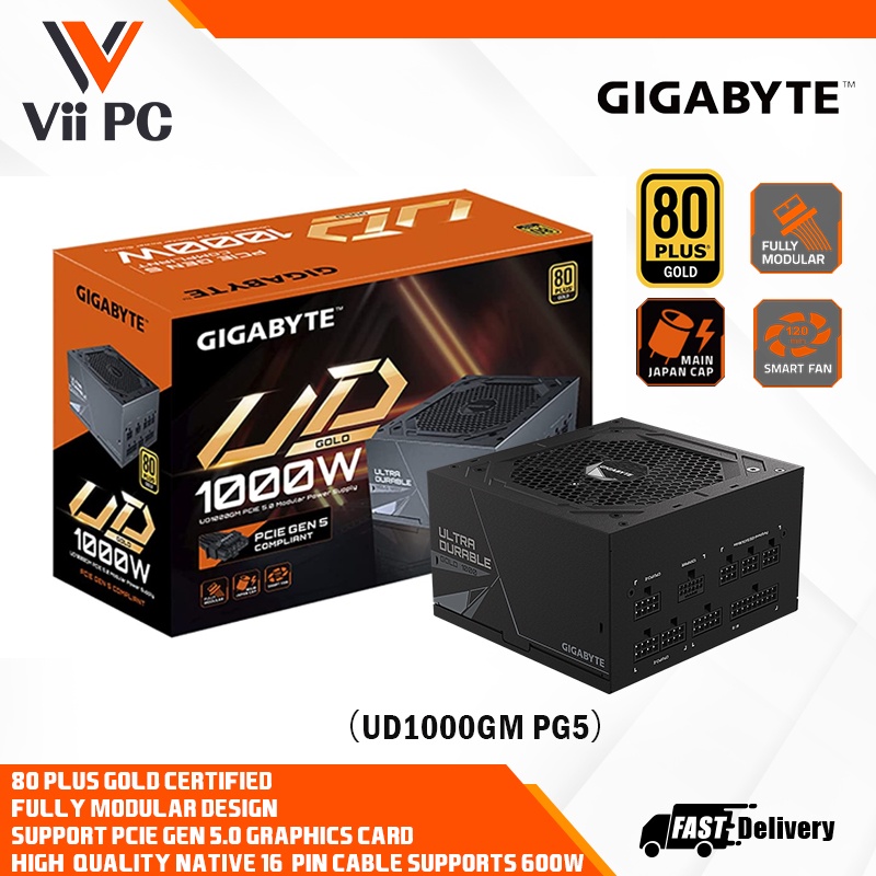 GIGABYTE GP UD1000GM PG5 GP UD1000GM 1000W ATX3 0 PCIe 5 0 80 Plus Gold