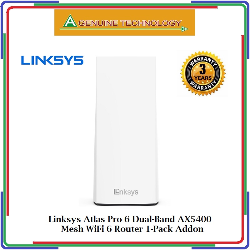 Linksys Atlas Pro 6 MX5501 Dual Band AX5400 Mesh WiFi 6 Router 1 Pack