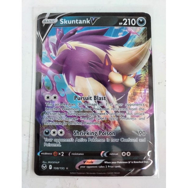 Pokemon Skuntank V Silver Tempest Card Shopee Singapore