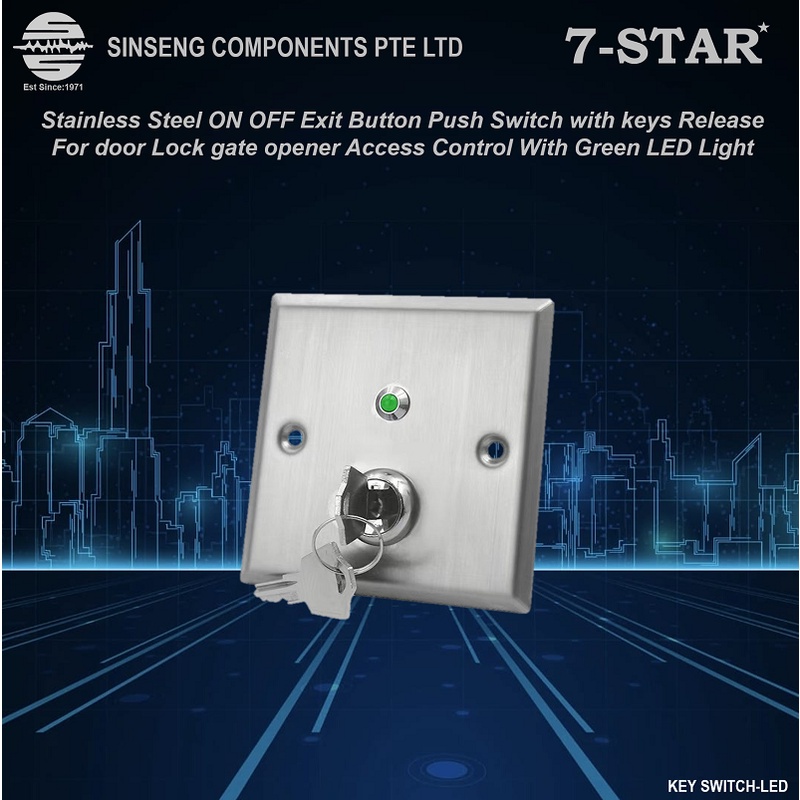 Led Stainless Steel Bypass Override Key Switch With Keys Release For