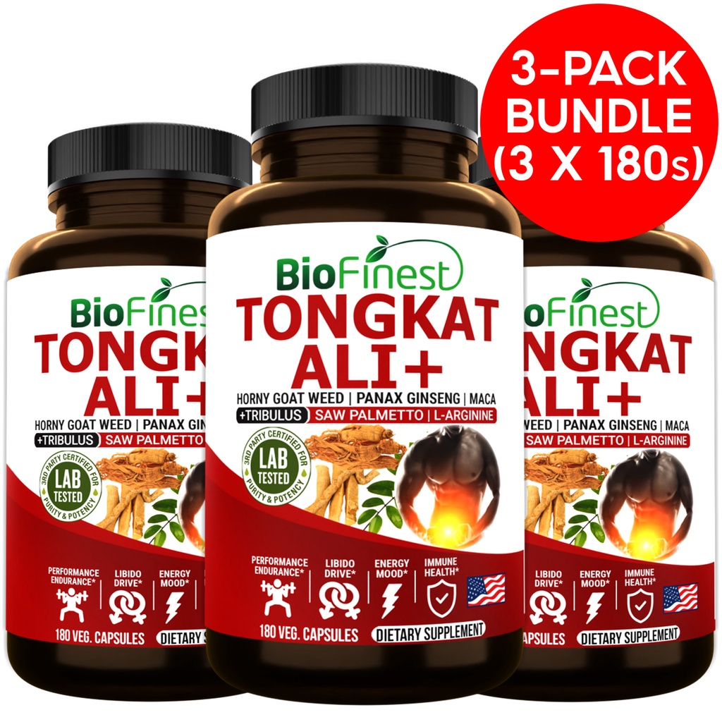 Bundle Of Biofinest Tongkat Ali Mg Maca Horny Goat Weed Saw