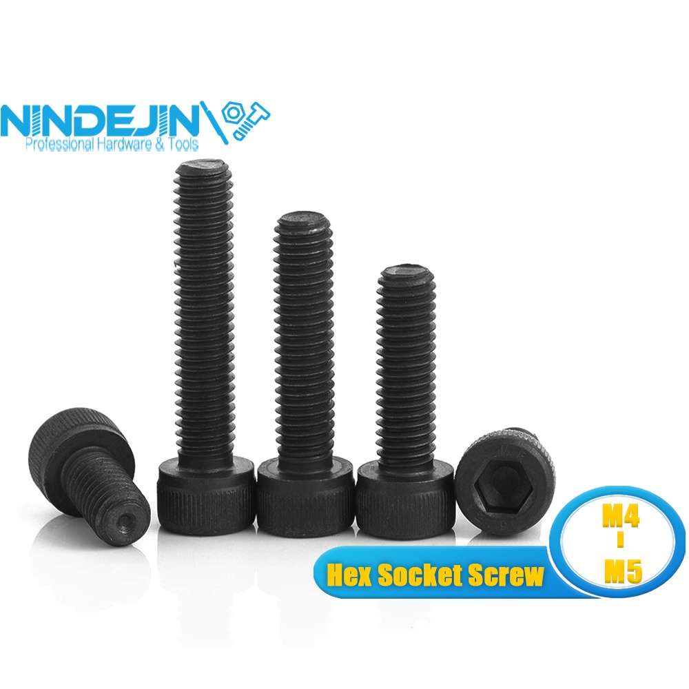 NINDEJIN Hex Socket Cap Head Screw Hexagon Bolts M4 M5 12 9 Grade