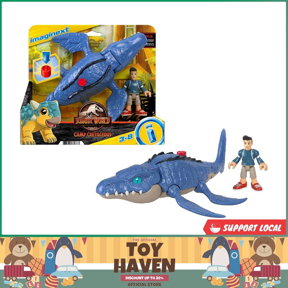 Sgstock Fisher Price Imaginext Jurassic World Camp Cretaceous Mosasaurus Dinosaur Kenji