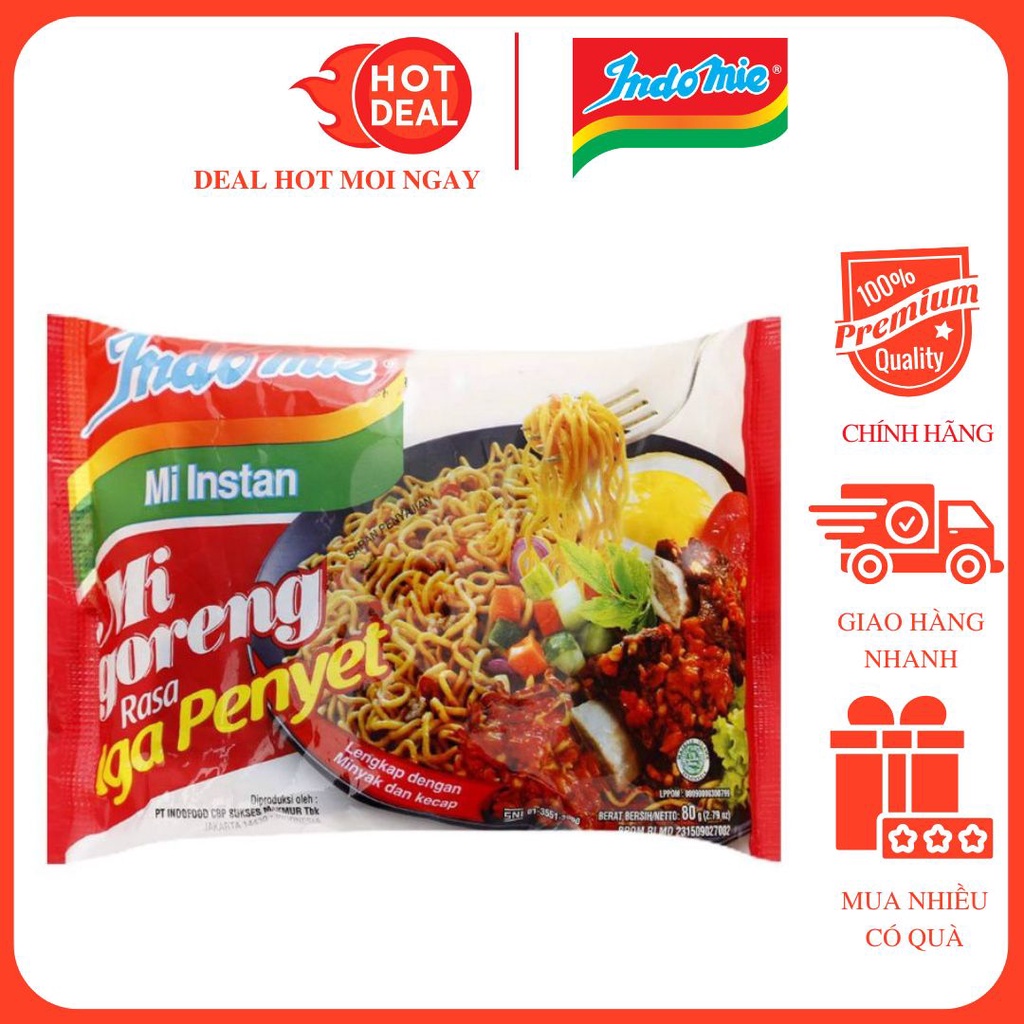 Indomie Goreng Rasa Iga Penyet Dry Fried Noodles 80G Pack Indonesia