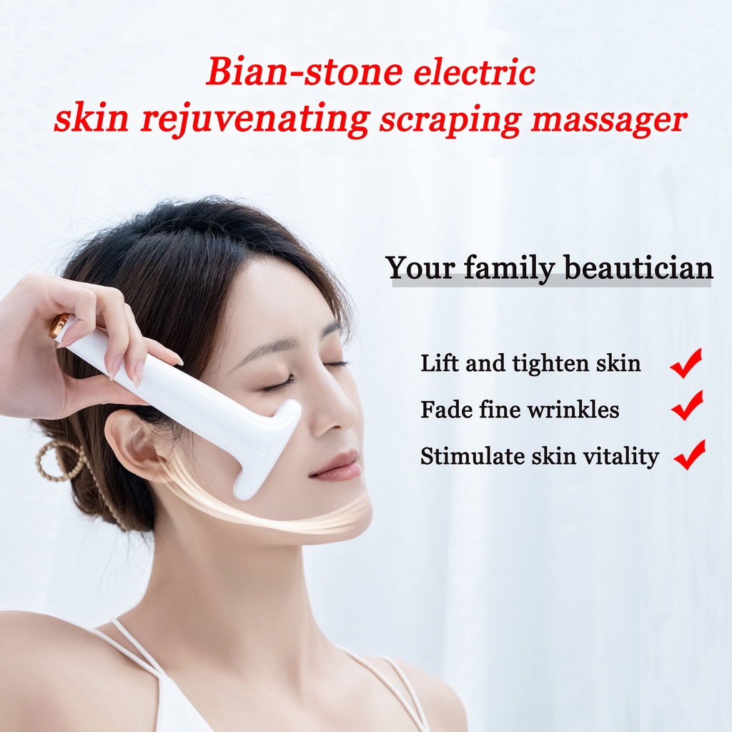 Bian Stone Electric Gua Sha Board Facial Massager Massage Tool Face