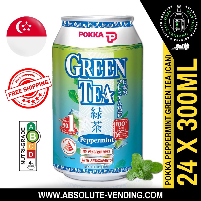 POKKA Peppermint Green Tea 300ML X 24 CAN Shopee Singapore