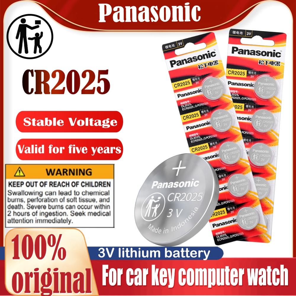 5 20PCS PANASONIC CR2025 CR 2025 3V Original Lithium Battery For Watch