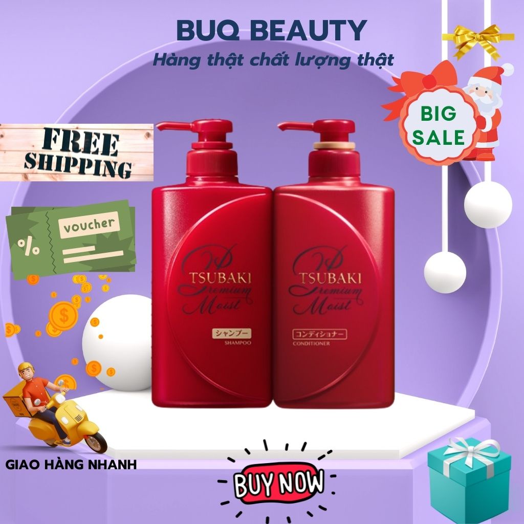 Premium Moist Tsubaki Shampoo And Conditioner Set Japanese Red Tsubaki