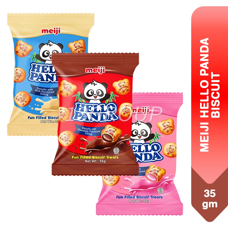 Meiji Hello Panda Chocolate Milk Strawberry Biscuit 35g Shopee