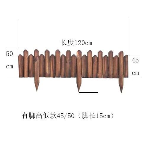 Carbonized Antiseptic Wood Fence Wooden Pile Fence Outdoor Solid Wood