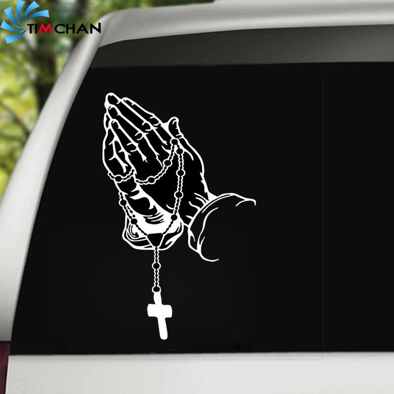 High Stickiness Christ Prayer Gesture Sticker Pearl Rosary God Jesus