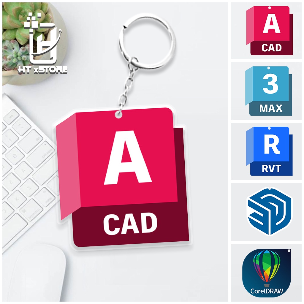 Mica Key Chain Autocad Logo Sketchup Coreldraw Revit Ds Max