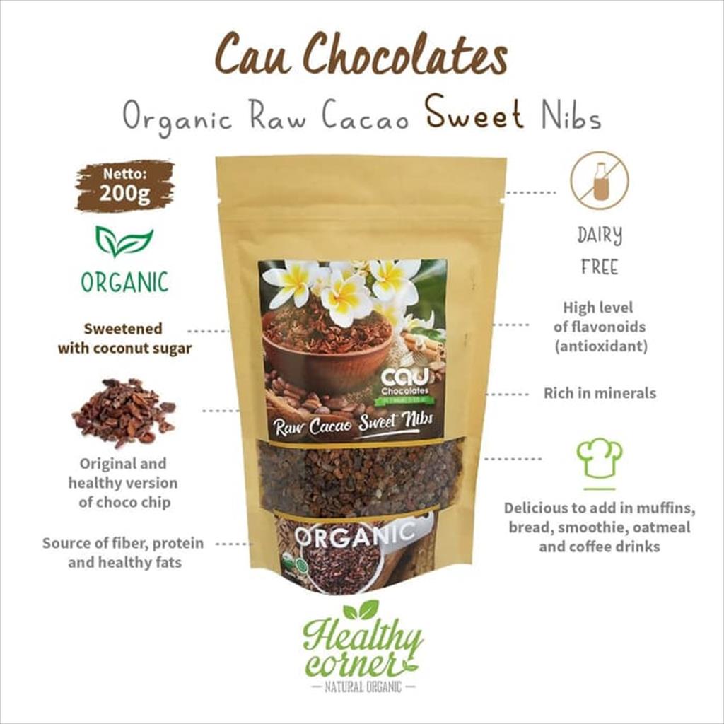 Organic Raw Cacao Sweet Nibs 200 Gr Cau Chocolates Shopee Singapore