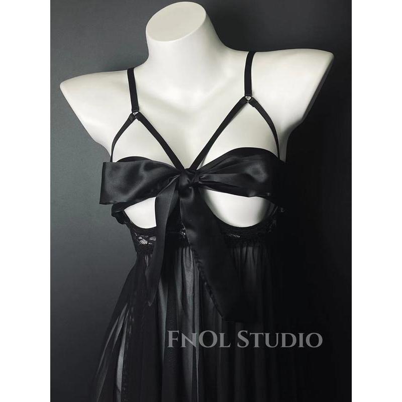 Fnol Studio French Bowknot Sexy Lingerie Sleepwear Dress Cosplay