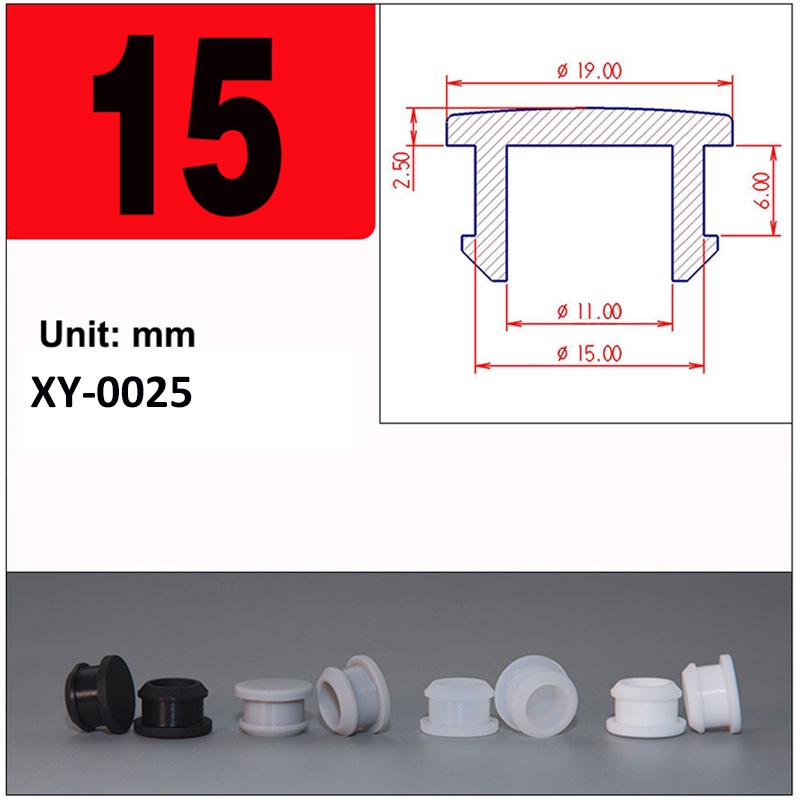 2 5 10Pcs Black Silicone Rubber Snap On Hole Plug 2 5 3 3 5 4 4 5 5 5 5