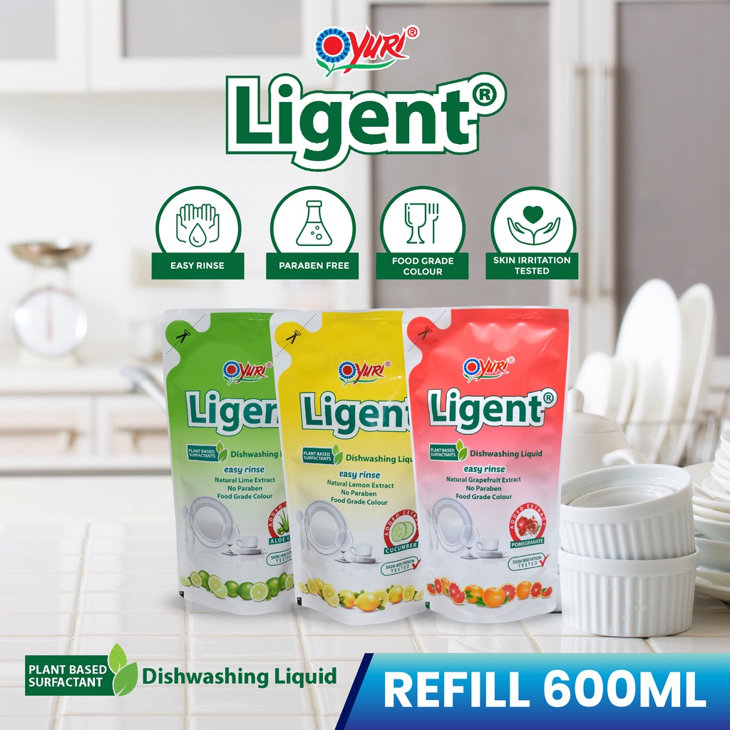 Yuri Ligent Antibacterial Dishwashing Liquid 600ml Shopee Singapore