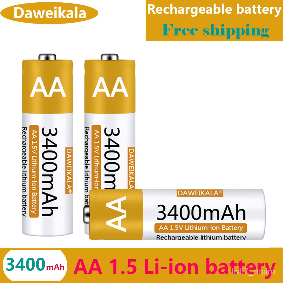 Daweikala AA1 5V 3400mAh Li Ion Rechargeable Baery AA Lithium Ion Baery