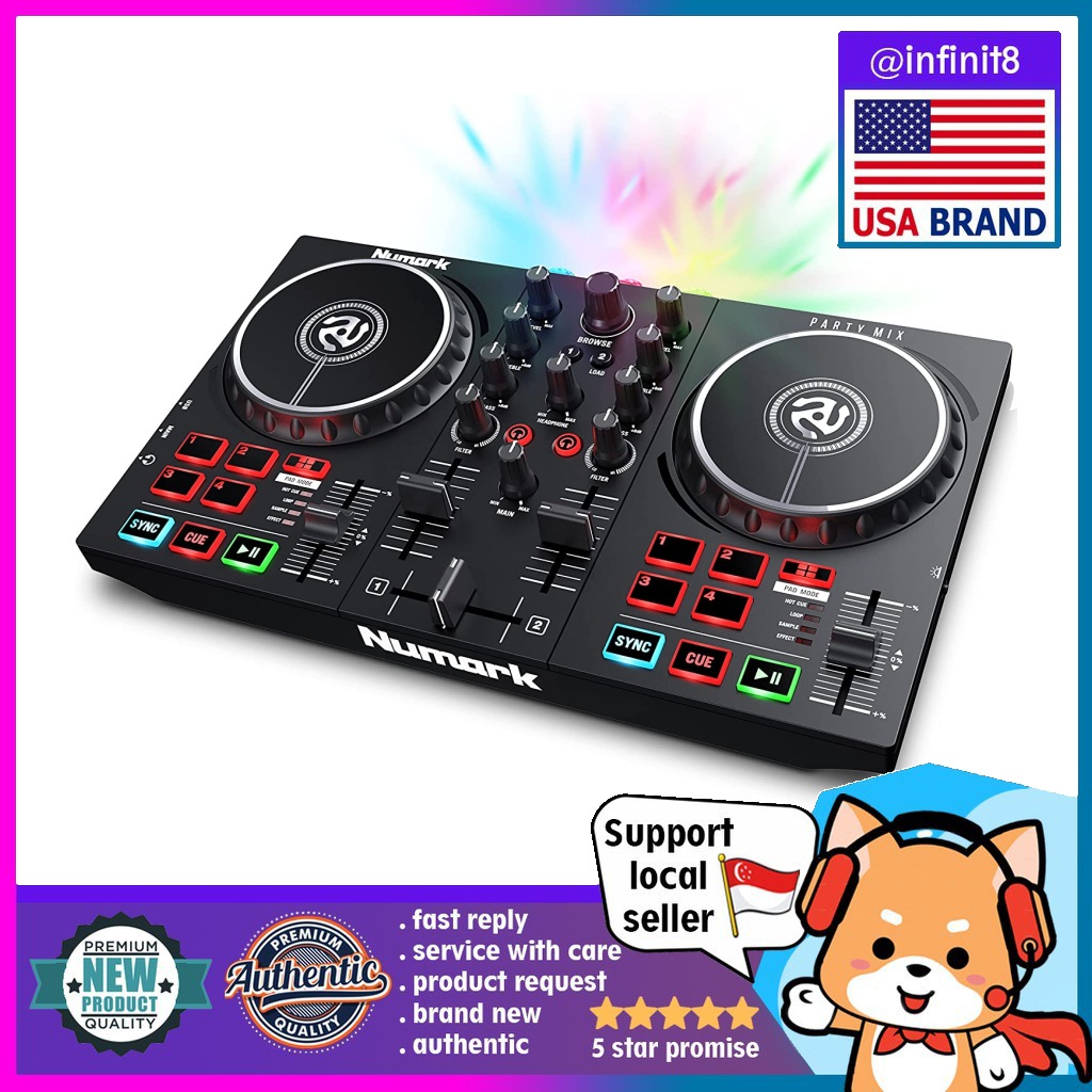 Sgstock Numark Party Mix II DJ Controller With Party Lights DJ Set