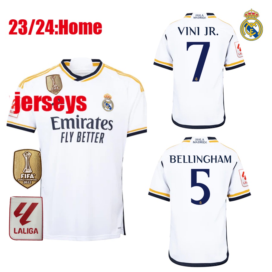 23 24 VINI JR Soccer Jersey Tchouameni 2023 2024 Real Madrid Home