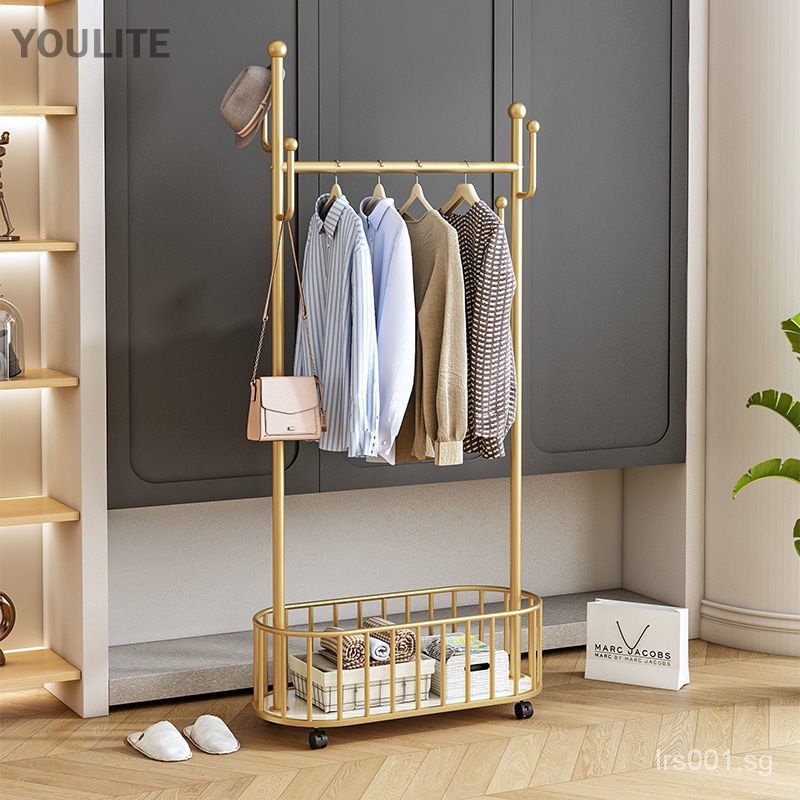 Wheeled Movable Coat Hanger Bedroom Floor Light Luxury Ins Modern