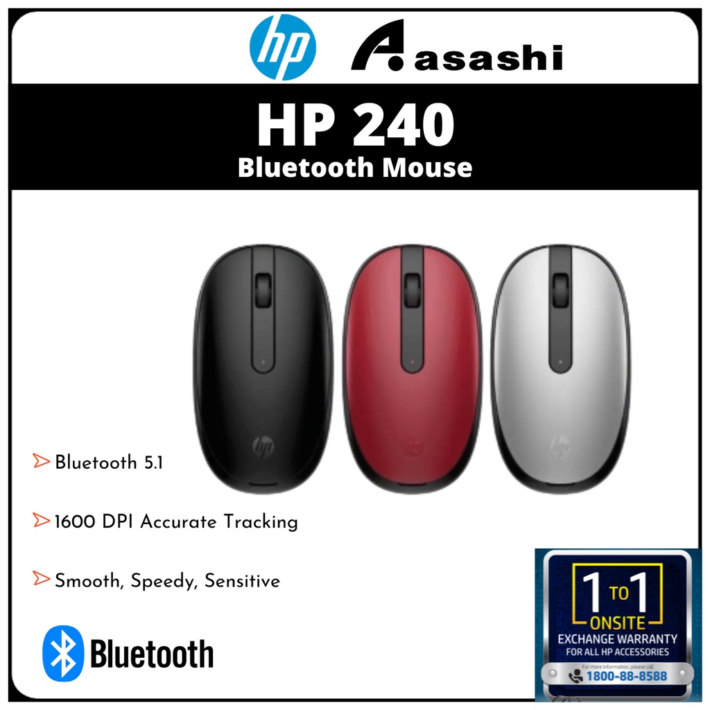 HP 240 BLUETOOTH MOUSE 3V0G9AA 43N05AA 43N04AA Shopee Singapore