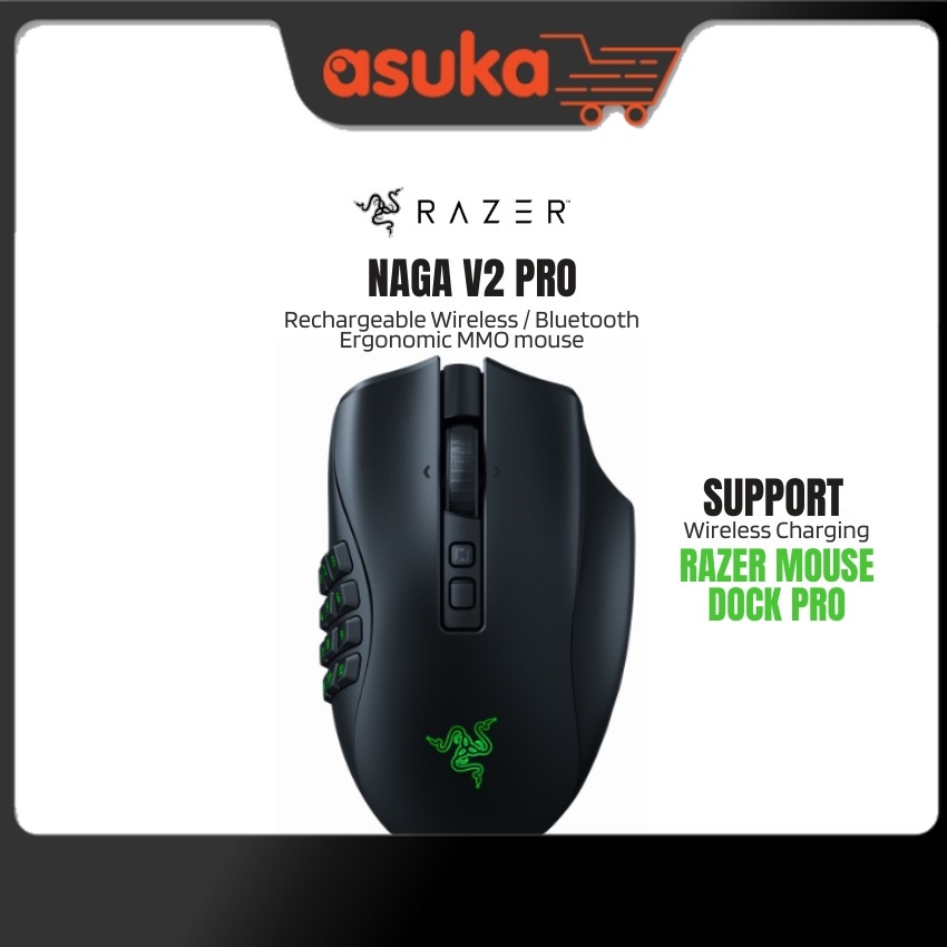 Razer Naga V Pro Mmo Wireless Gaming Mouse With Hyperscroll Pro Wheel