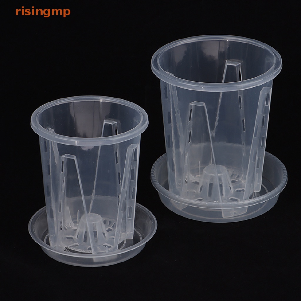 Risingmp Root Control Transparent Flower Pot With Tray For