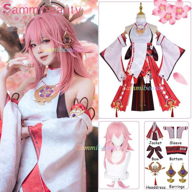 Mangu Genshin Game Impact Yae Miko Guuji Yae Cosplay Costume Genshin