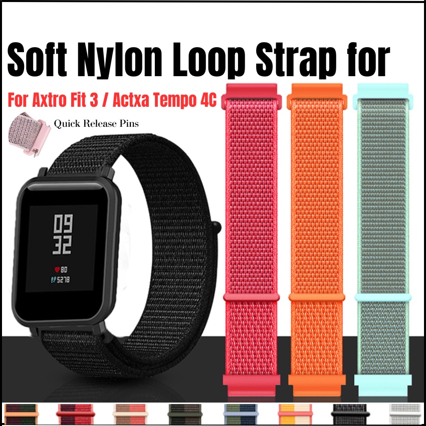 Axtro Fit Strap Comfortable Nylon Loop Watch Band For Actxa Tempo C