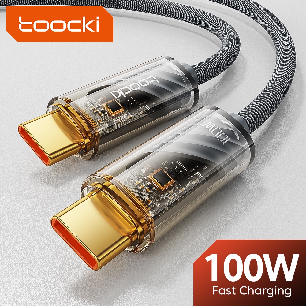 Toocki 100W Type C To Type C Transparent Cable Quick Charge 60W C C PD