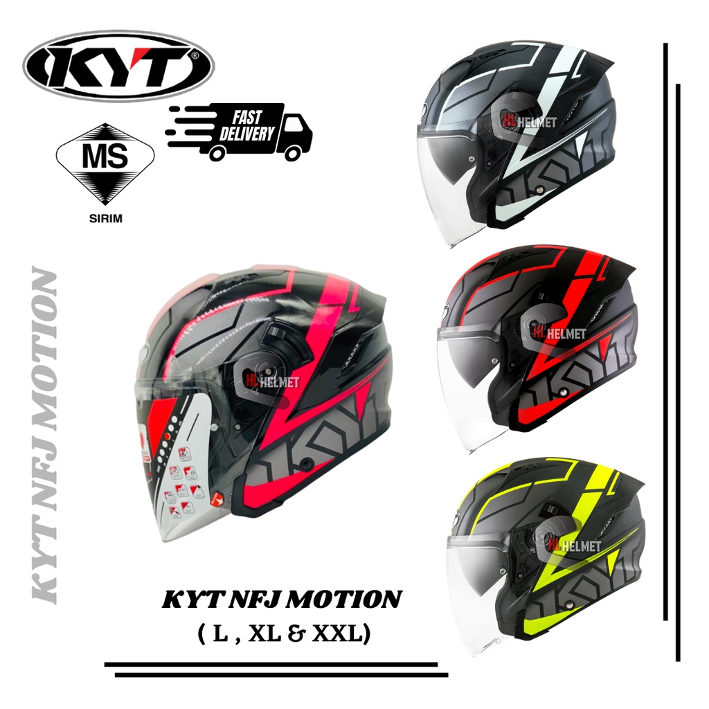 Kyt Nfj Motion Helmet Double Visor Kyt Helmet Nfj Motion Matte Red