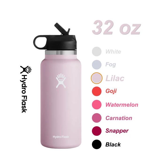 HydroFlasks 32oz Wide Mouth 2 0 Water Bottle Straw Lid Multiple