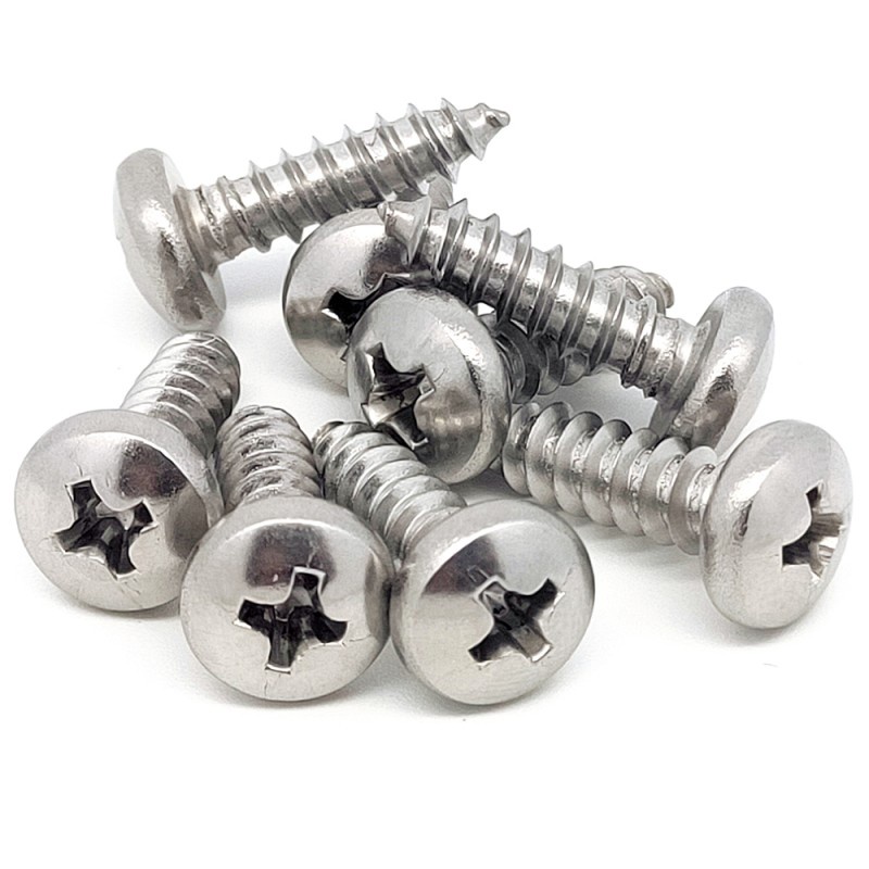 Quick Shipment 304 Stainless Steel Round Head Self Tapping Screws